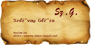 Szávay Géza névjegykártya