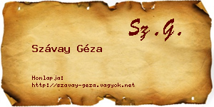 Szávay Géza névjegykártya